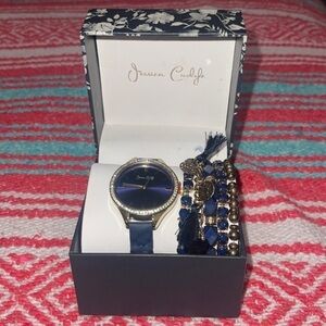 Jessica Carlyle Watch & Bracelets Set Blue Brand New never Used